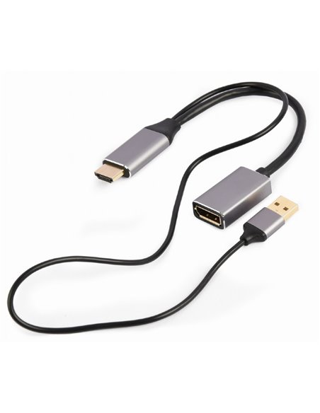 Adaptor Cablexpert A-HDMIM-DPF-02, HDMI (M) - DisplayPort (M), 0.1 m, Negru
