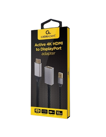 Adaptor Cablexpert A-HDMIM-DPF-02, HDMI (M) - DisplayPort (M), 0.1 m, Negru