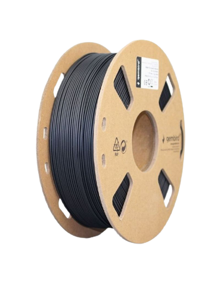 Filament pentru imprimantă 3D Gembird 3DP-PLA-01-MTBK, PLA, Negru Mată, 1.75 mm, 1kg