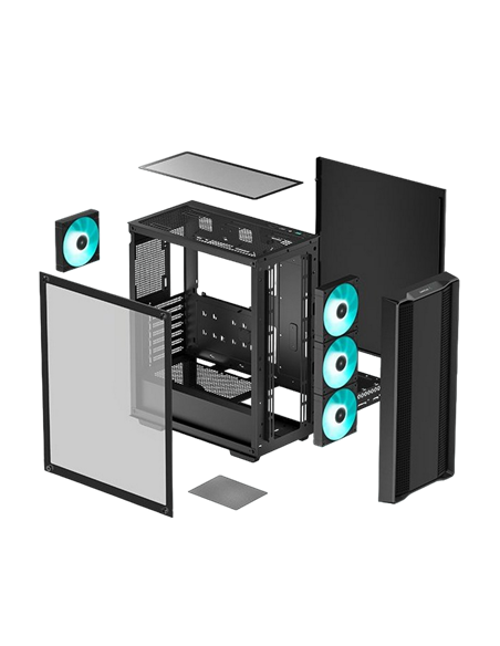 Компьютерный корпус Deepcool CC560 V2, Full-Tower, Без блока питания, Чёрный