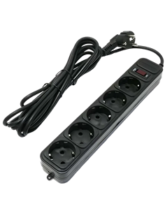 Сетевой фильтр Ultra Power UP3-B-10PPB, 5 Розеток, 3м, Чёрный