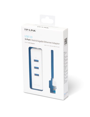 Adaptor USB 3.0 UE330 2 în 1- Adaptor Gigabit Ethernet & 3-Port Hub UE330 TP-LINK