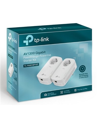Адаптер Powerline TP-LINK TL-PA8010PKIT, AV1300, 1300 Mбит/c, Белый