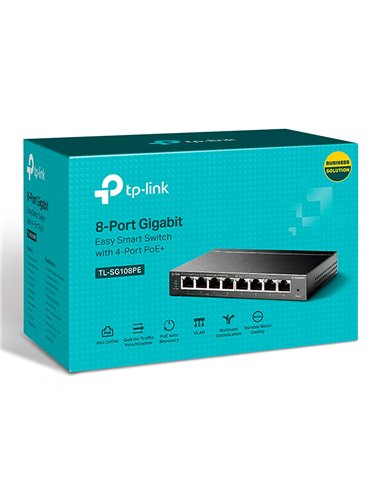 PoE коммутатор TP-LINK TL-SG108PE, 4x IEEE 802.3af