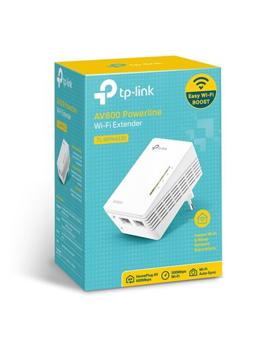 Powerline Adapter TP-LINK TL-WPA4220, AV600, 600 Mbps, Alb