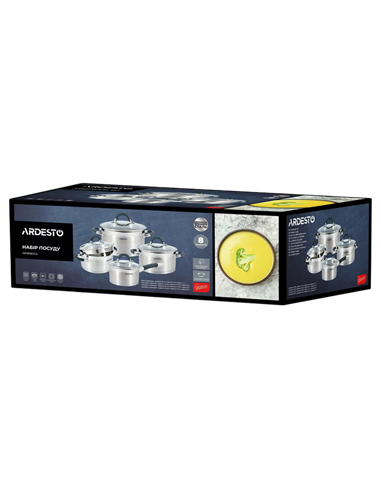 Набор посуды Ardesto AR1908GGS, Нержавеющая сталь
