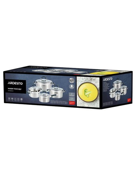 Набор посуды Ardesto AR1908GGS, Нержавеющая сталь