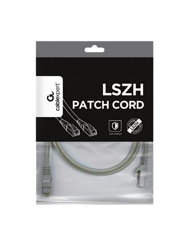 Патч-корд Cablexpert PP6A-LSZHCU-1M, Cat6A SSTP, 1м, Серый