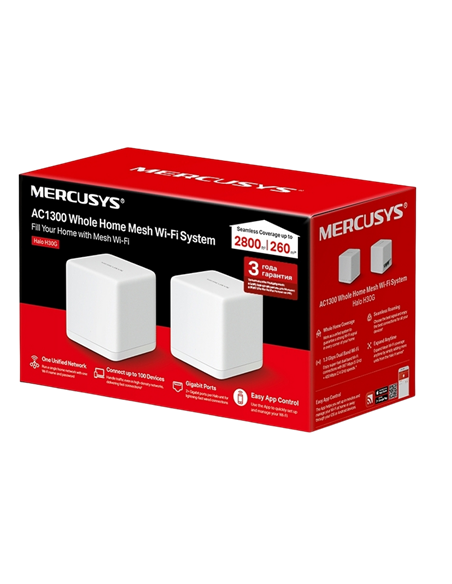 Домашняя Mesh Wi-Fi система MERCUSYS Halo H30G (2-pack), Белый