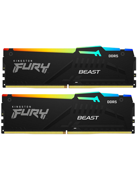Memorie RAM Kingston FURY Beast RGB, DDR5 SDRAM, 6000 MHz, 64GB, KF560C36BBEAK2-64 Memorie RAM Kingston FURY Beast RGB, DDR5 SDRAM, 6000 MHz, 64GB, KF560C36BBEAK2-64