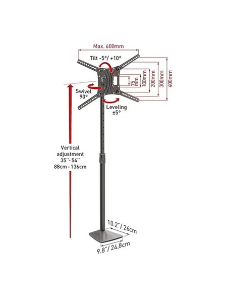 Подставка под телевизор на ножке BARKAN FS420, Чёрный