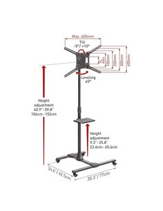 Наклонное настенное крепление BARKAN SW411H, Чёрный 2