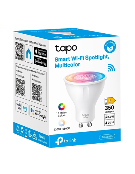 Светодиодная лампа TP-LINK Tapo L630, GU10, Многоцветная Светодиодная лампа TP-LINK Tapo L630, GU10, Многоцветная
