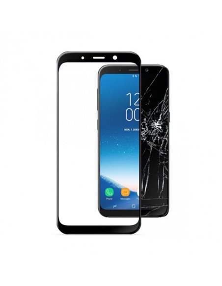 Защитное стекло Cellularline Tempered Glass - Samsung Galaxy A8 (2018), Чёрный