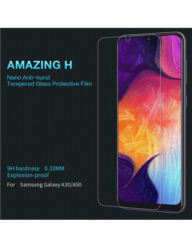 Защитное стекло Nillkin Galaxy A20/A30/A50/M30s - Tempered Glass, Прозрачный