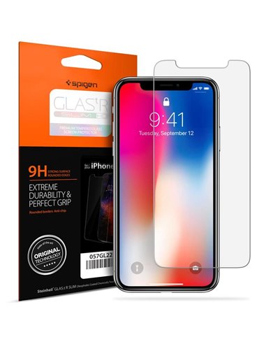 Защитное стекло Spigen iPhone 11 Pro/XS/X GLAS.tR SLIM HD - Temp, Прозрачный