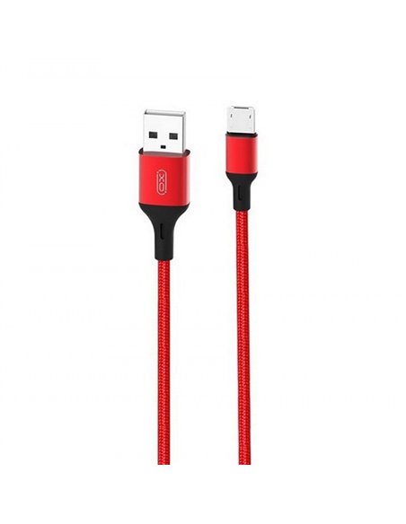 Кабель для зарядки и синхронизации XO NB143, Micro-USB/USB Type-A, 2м, Красный