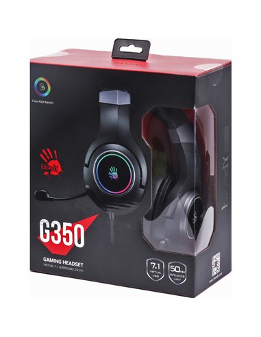 Căști gaming Bloody G350, USB, Negru