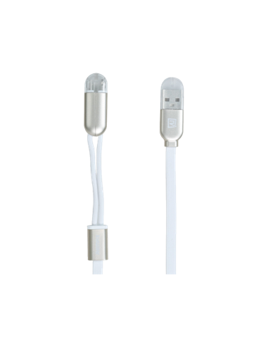 Кабель для зарядки и синхронизации Remax RC-025t, Lightning, micro-USB/USB Type-A, 1м, Белый