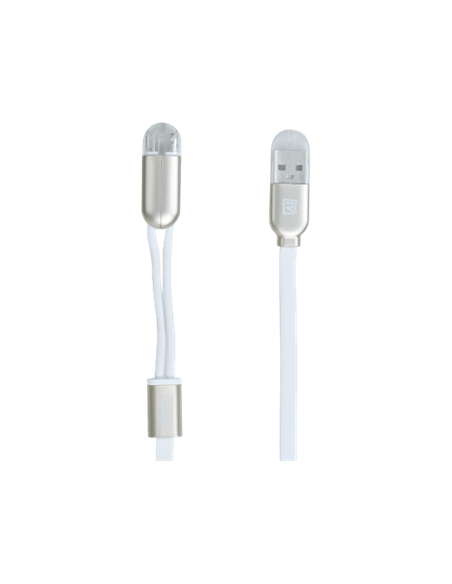 Кабель для зарядки и синхронизации Remax RC-025t, Lightning, micro-USB/USB Type-A, 1м, Белый
