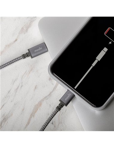 Кабель для зарядки и синхронизации Moshi iPhone Lighting USB Cable, USB Type-A/Lightning, 1,2м, Серый