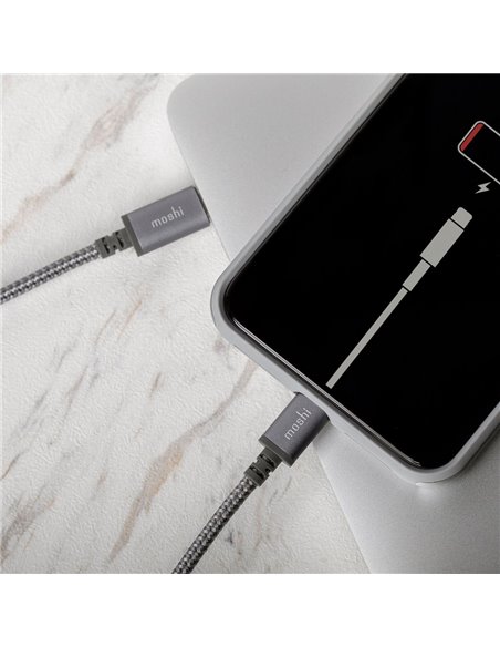 Кабель для зарядки и синхронизации Moshi iPhone Lighting USB Cable, USB Type-A/Lightning, 1,2м, Серый