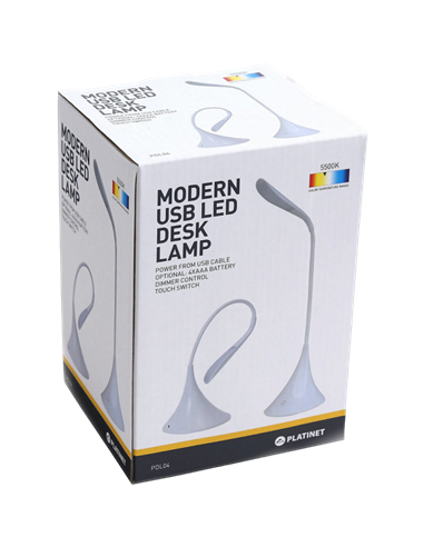 Lampa de birou Platinet DESK LAMP 3,5W FLEXIBLE 43826, Alb