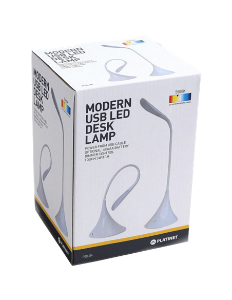 Lampa de birou Platinet DESK LAMP 3,5W FLEXIBLE 43826, Alb Lampa de birou Platinet DESK LAMP 3,5W FLEXIBLE 43826, Alb