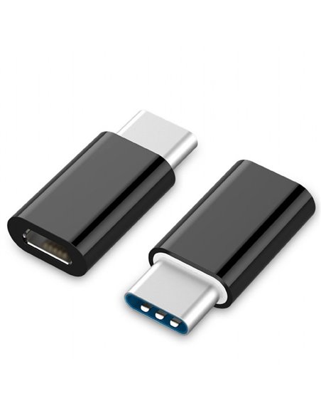 Adaptor Cablexpert A-USB2-CMmF-01, micro-USB (F)/USB Type-C, 0,3m, Negru