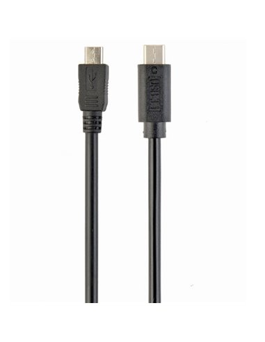 Cablu încărcare și sincronizare Cablexpert CCP-USB2-mBMCM-1M, Micro-USB/USB Type-C, 1m, Negru