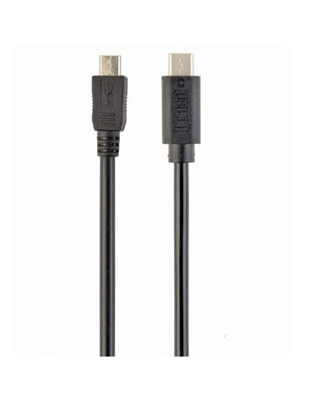 Кабель для зарядки и синхронизации Cablexpert CCP-USB2-mBMCM-1M, Micro-USB/USB Type-C, 1м, Чёрный