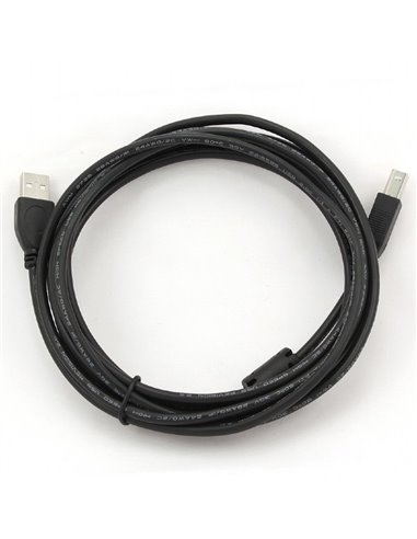 Cablu de comunicație Cablexpert CCF-USB2-AMBM-10, USB Type-A/USB Type-B, 3m, Negru
