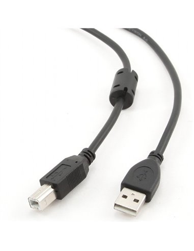 Cablu de comunicație Cablexpert CCF-USB2-AMBM-10, USB Type-A/USB Type-B, 3m, Negru