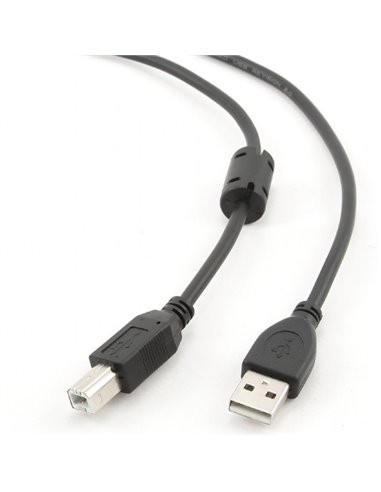 Коммуникационный кабель Cablexpert CCF-USB2-AMBM-15, USB Type-A/USB Type-B, 4,5м, Чёрный