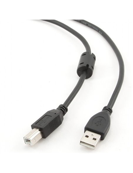 Коммуникационный кабель Cablexpert CCF-USB2-AMBM-15, USB Type-A/USB Type-B, 4,5м, Чёрный
