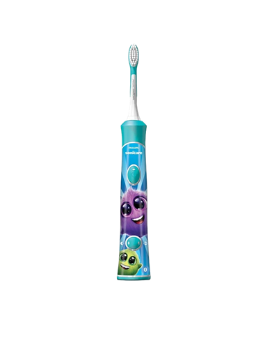 Periuța de dinți electrică sonică PHILIPS Sonicare For Kids HX6322/04, Turcoaz