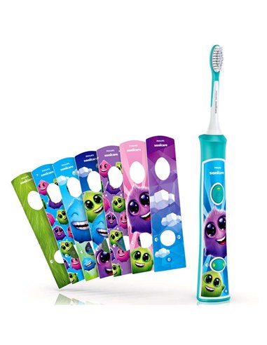 Periuța de dinți electrică sonică PHILIPS Sonicare For Kids HX6322/04, Turcoaz