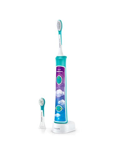 Periuța de dinți electrică sonică PHILIPS Sonicare For Kids HX6322/04, Turcoaz