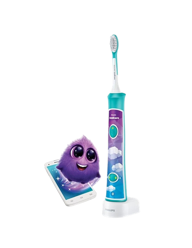 Periuța de dinți electrică sonică PHILIPS Sonicare For Kids HX6322/04, Turcoaz