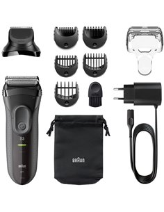 Aparat de ras electric BRAUN Series 3 Shave&Style, Negru