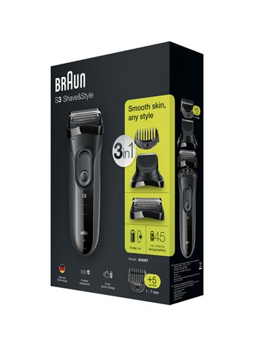 Электробритва мужская BRAUN Series 3 Shave&Style, Чёрный