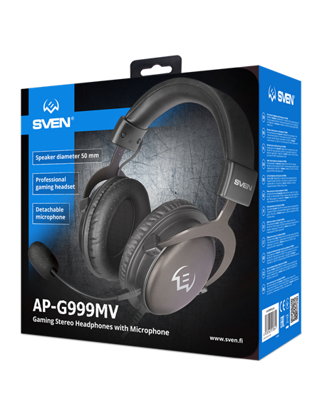 Căști gaming SVEN AP-G999MV, Cu fir, Negru