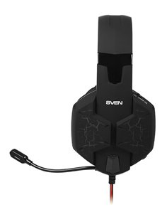 Căști gaming SVEN AP-U988MV, Cu fir, Negru/Roșu 2