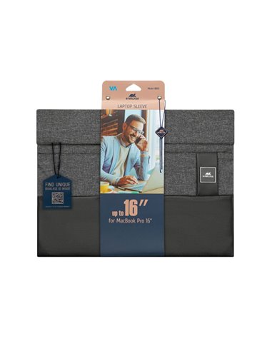 Husă universală pentru Laptop RivaCase Lantau, 15.6", Poliester, Negru