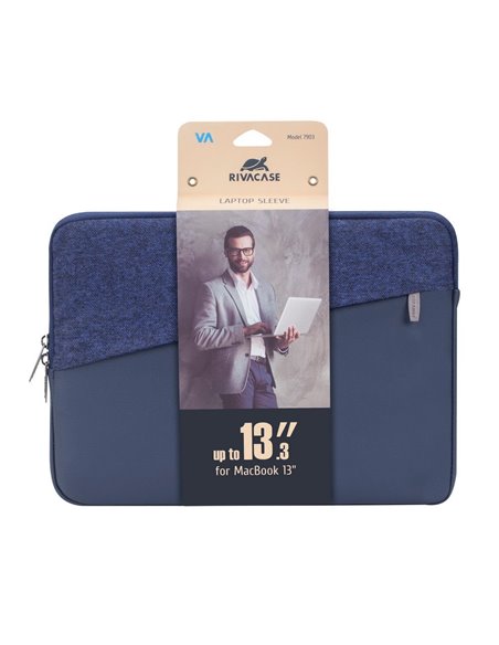 Geantă pentru Laptop RivaCase Egmont, 13.3", Polyester, Albastru