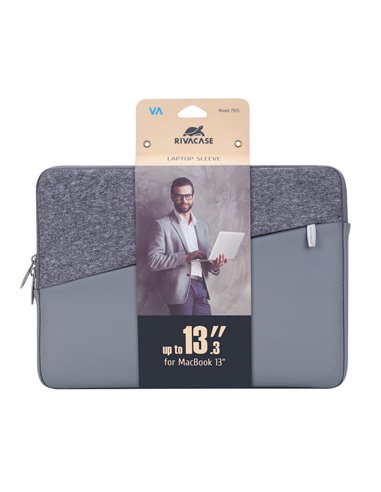 Сумка для ноутбука RivaCase Egmont, 13.3", Polyester, Серый