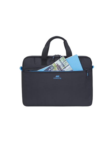 Сумка для ноутбука RivaCase Regent, 15.6", Полиэстер, Чёрный