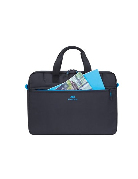 Geantă pentru Laptop RivaCase Regent, 15.6", Poliester, Negru