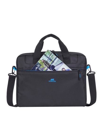 Сумка для ноутбука RivaCase Regent, 15.6", Полиэстер, Чёрный