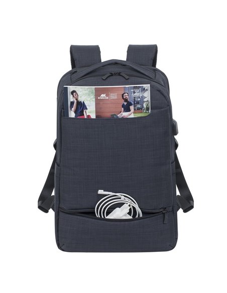 Rucsac pentru Laptop RivaCase Biscayne, 17.3", Poliester, Negru